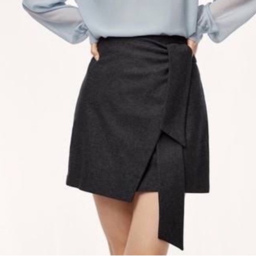 Aritzia Wilfred Doreen Wrap Skirt Charcoal